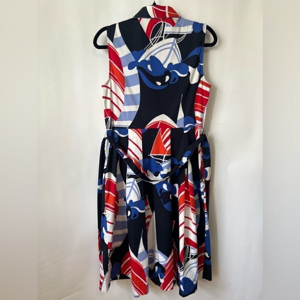 Nwot - Talbots Multi-Color Button Up Sleeveless Collared Dress. Size: 8. - Picture 2 of 12